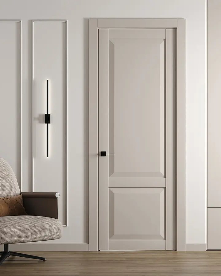 Межкомнатная дверь HAUSDOORS «Новая классика 3», керамик бежевый, в интерьере