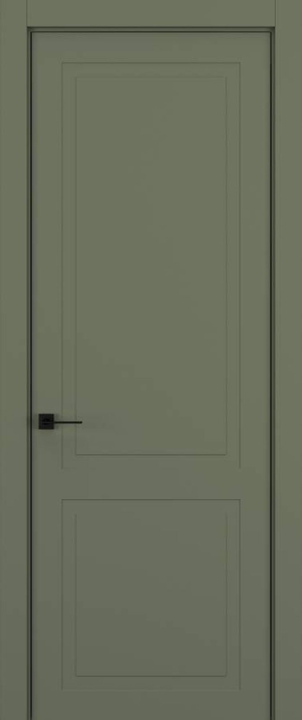 Дверь HAUSDOORS коллекции ГЕОМЕТРИЯ, модель 2, матовая эмаль Оливковый
