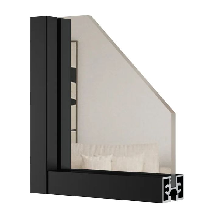 Алюминиевый профиль перегородки HAUSDOORS, чёрный