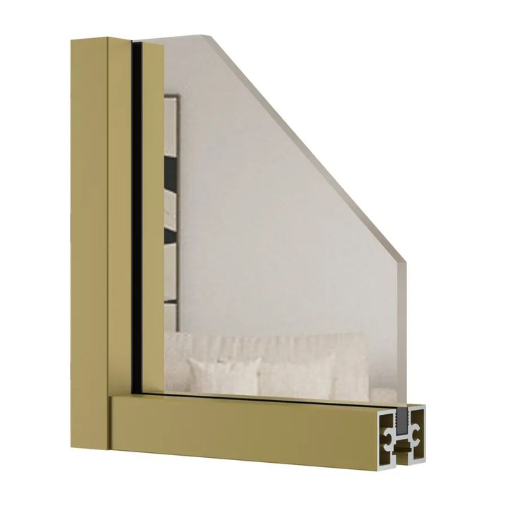 Алюминиевый профиль перегородки HAUSDOORS, золото