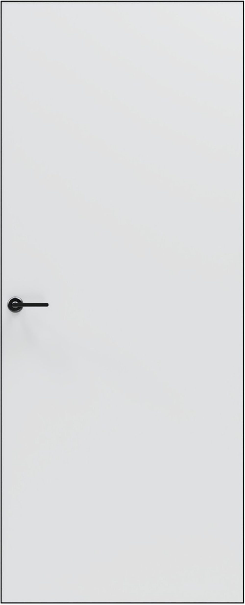 Скрытая дверь Porta Invisible 4AB в праймере под покраску, с чёрной кромкой, фабрика PORTIKA — салон BAKUN DOORS в Новосибирске